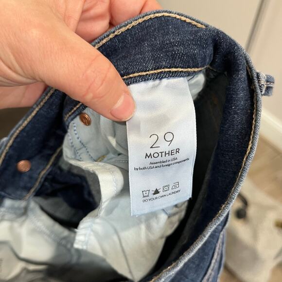 Mother Jeans Cha Cha Fray Girl Crush Crop Flare Raw Hem Designer Denim Sz 29 - Picture 9 of 15